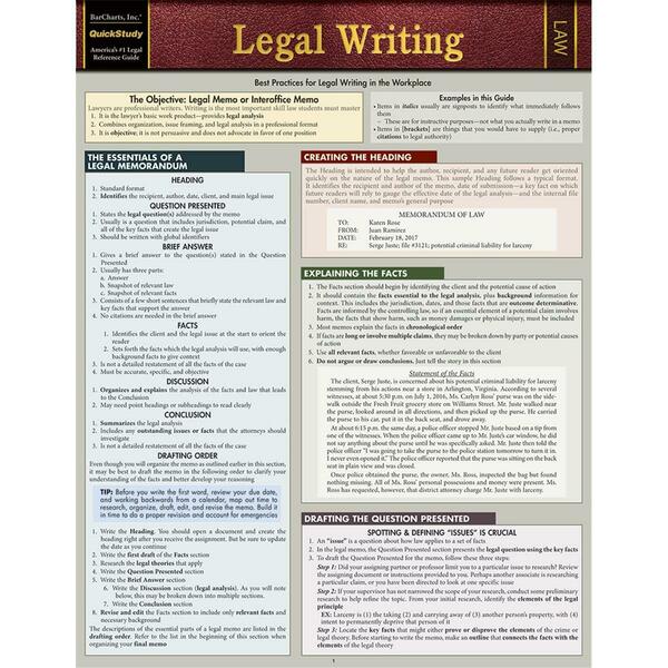 Barcharts Publishing Legal Writing Guide 9781423234800